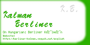 kalman berliner business card